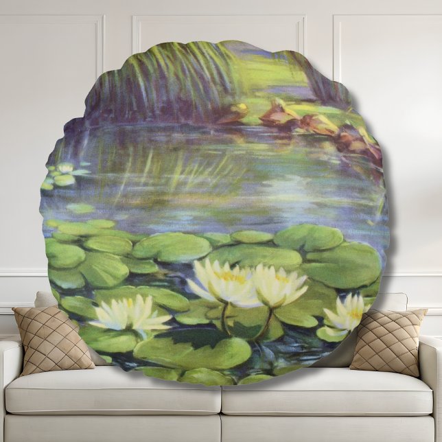Water Lily von Cargill, 1937 Rundes Kissen (Von Creator hochgeladen)