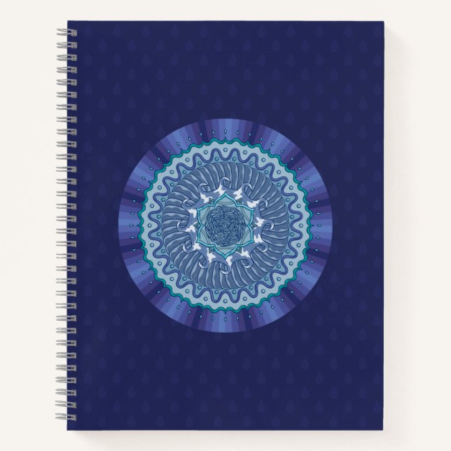Water Mandala Spiral Notebook Notizbuch (Vorderseite)