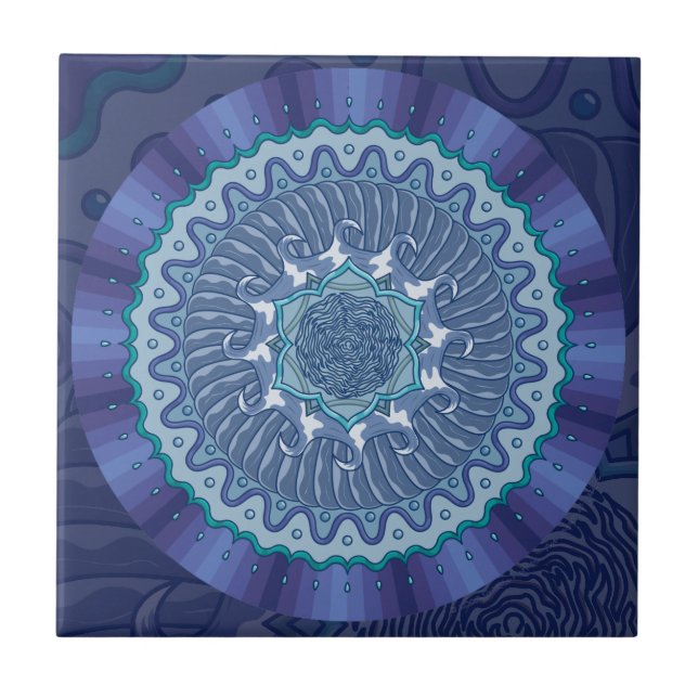 Water Mandala Tile Fliese (Vorderseite)