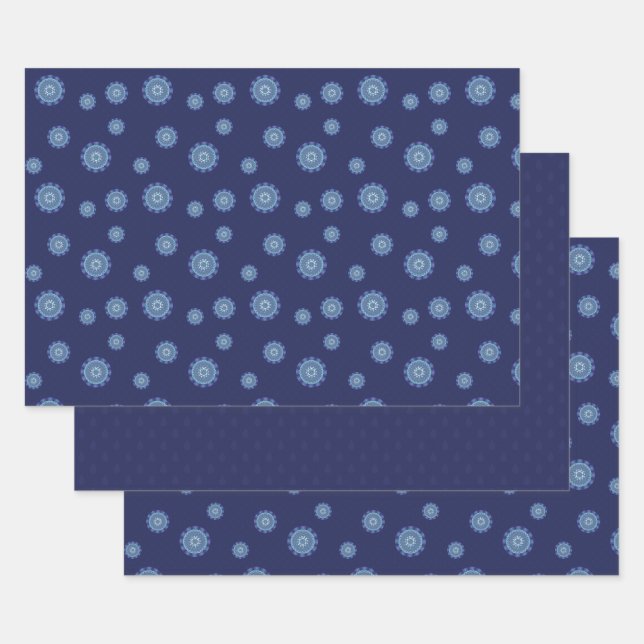 Water Mandala Wrapping Paper Set Geschenkpapier Set (Set)