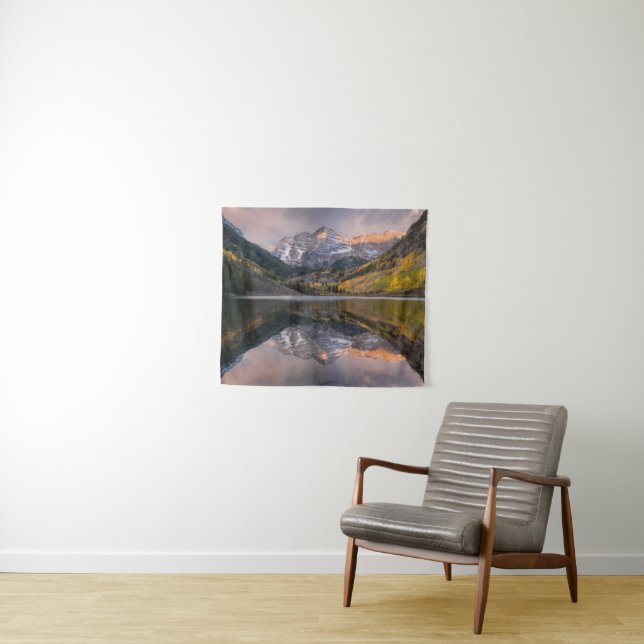 Water | Maroon Bells Colorado Wandteppich (Beispiel (Horizontal))