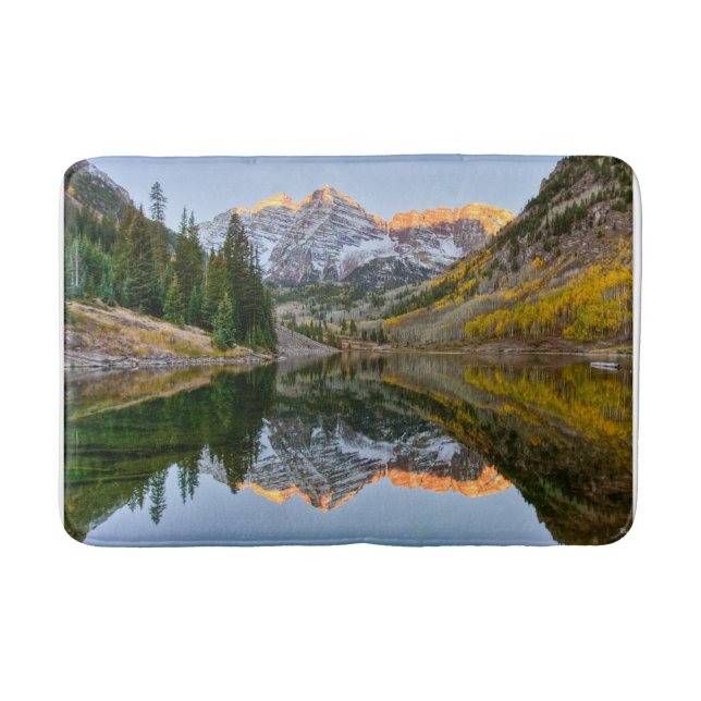 Water | Maroon Bells Lake Aspen Trees Badematte (Vorderseite)