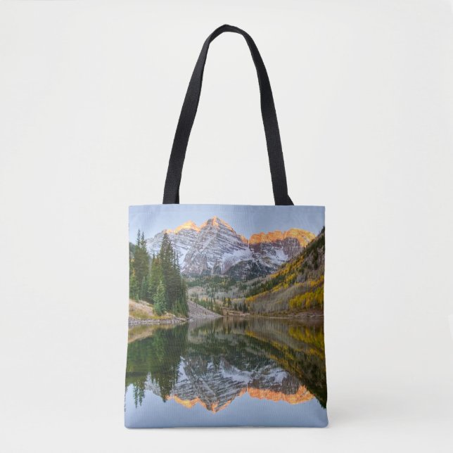 Water Maroon Bells Lake Aspen Trees Tasche (Vorderseite)