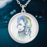 Water Meerjungfrau Mädchen Surreal Fantasy Portrai Versilberte Kette<br><div class="desc">"Wasser" | Fantasieportrait zeichnend von einem hübschen Meerjungfrau mit blauen Haaren. Handgezeichnete Stifte Kunst. 🔹 Sie können es anpassen - ändern/drehen Sie das Bild, fügen Sie Text und mehr :) 🔹 🔹 Senden Sie mir ein Foto Ihres Kaufs oder einfach teilen Sie es und markieren Sie mich @edrawings38art (auf FB/IG/Twitter)...</div>