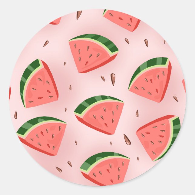 Water Melon Pattern Runder Aufkleber (Vorderseite)