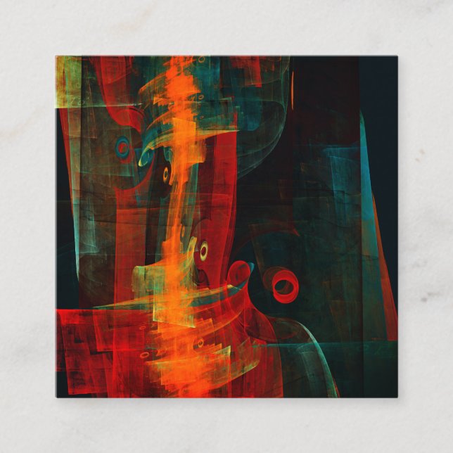 Water Orange Red Blue Modernes Abstraktes Kunstmus Begleitkarte (Vorderseite)