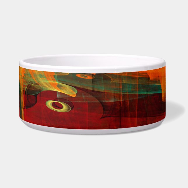 Water Orange Red Blue Modernes Abstraktes Kunstmus Napf (Vorderseite)