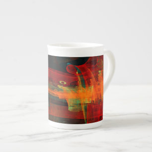Water Orange Red Blue Modernes Abstraktes Kunstmus Prozellantasse