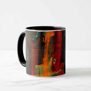 Water Orange Red Blue Modernes Abstraktes Kunstmus Tasse