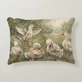 Water Play Whimsical Farmhouse Duck Family Pond Dekokissen