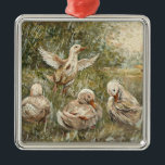 Water Play Whimsical Farmhouse Duck Family Pond Ornament Aus Metall<br><div class="desc">đŸ Water Play - Whimsical Ducks and Rainy Day Metal Ornament Rainy days have always felt so lively and full of joy to me, and that is exactly the feeling I wanted to capture in this piece. This ornament features my original oil painting of a small group of ducks splashing...</div>