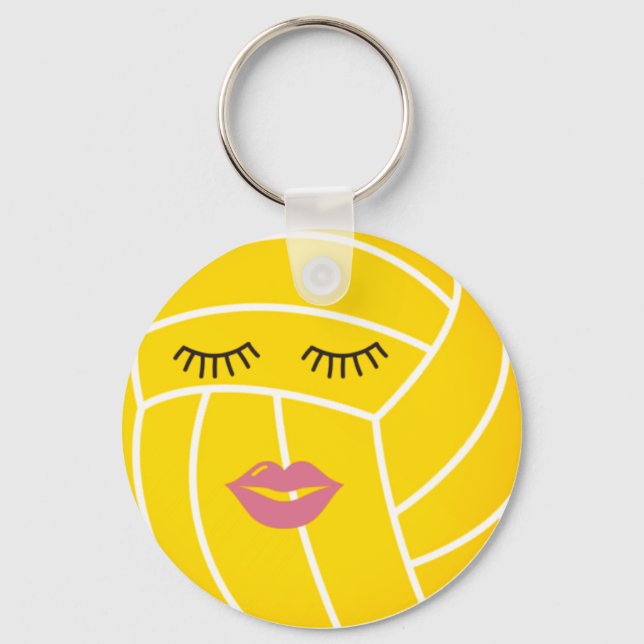 Water Polo Ball with Lips and Lashed Schlüsselanhänger (Vorderseite)