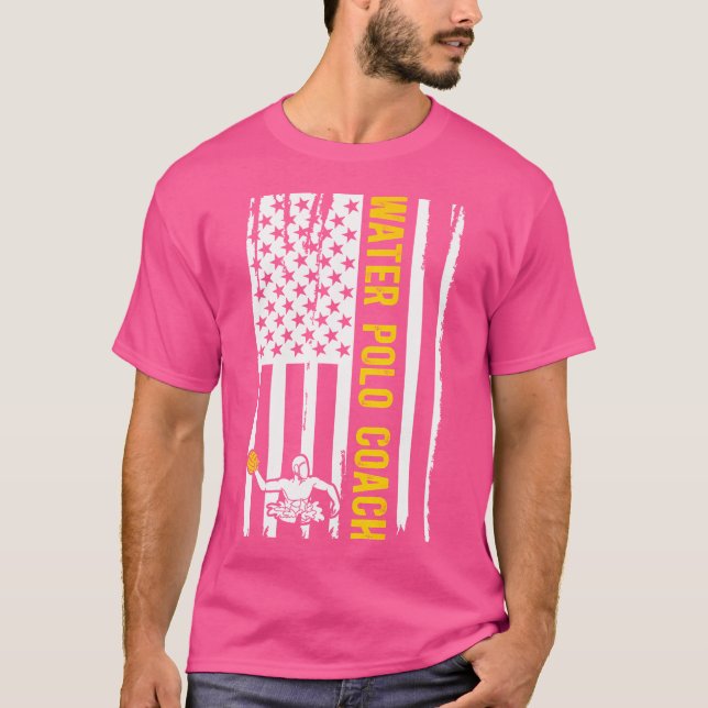 Water Polo Coach American Flag Water Polo Gecoacht (Vorderseite)