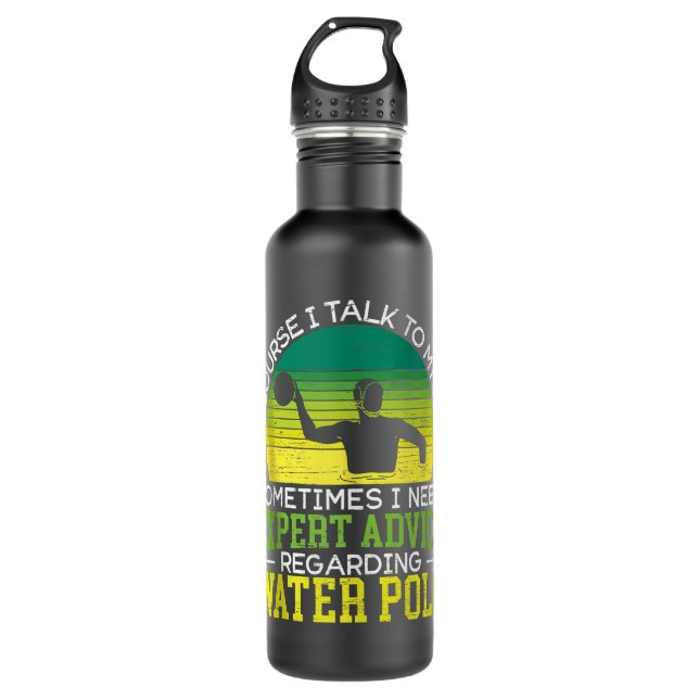 Water Polo Player Sportanlage Lover Schwimmbad Edelstahlflasche (Vorderseite)