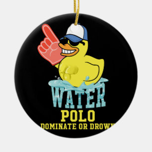 Water Polo Rubber Duck Dominate oder Drop on Funny Keramik Ornament
