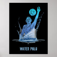Water Polo Vintag Sports Athlete mit Ball
