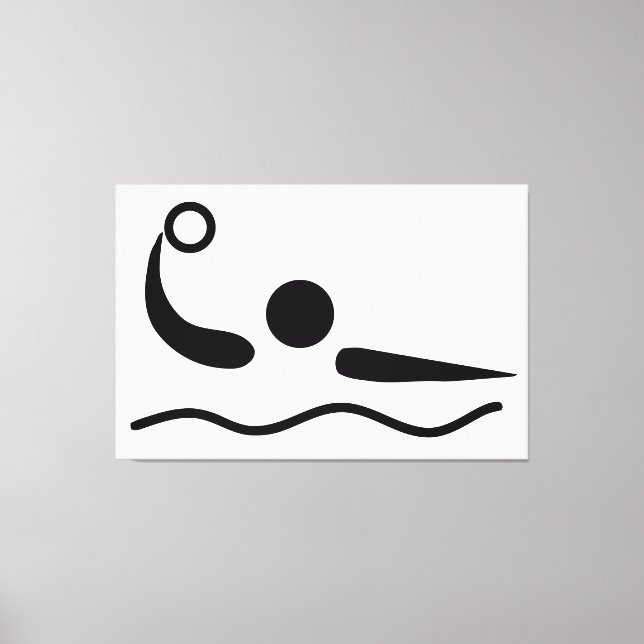 Water Polo Waterpolo Piktogramm Leinwanddruck (Vorderseite)