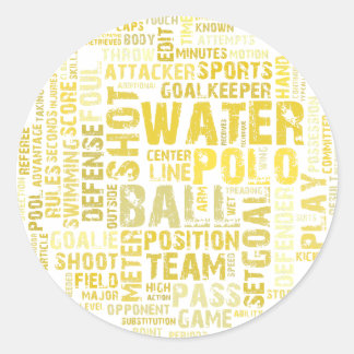Water Polo Word Cloud Products Runder Aufkleber
