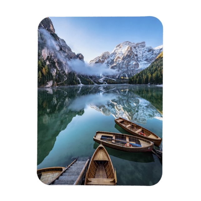 Water | Pragser Wildsee Dolomites Italy Magnet (Vertikal)