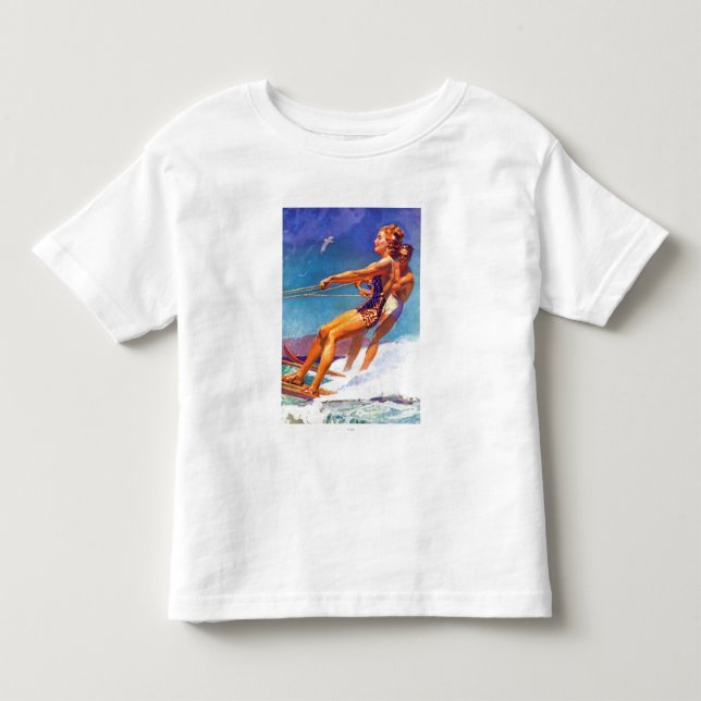 Water Skier von McClelland Barclay Kleinkind T-shirt (Vorderseite)