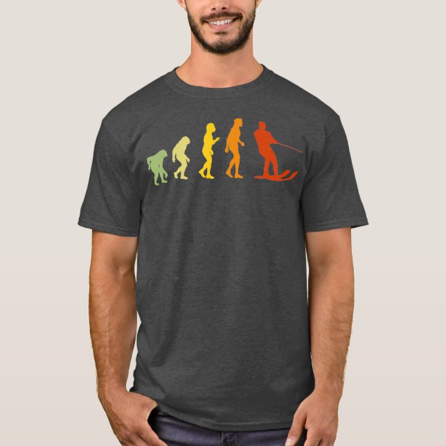 Water Skiing Evolution Funny Water Skier T-Shirt (Vorderseite)