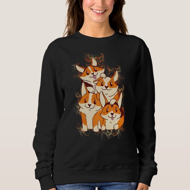 Water Splash Corgi Dog Pile Sweatshirt (Vorderseite)