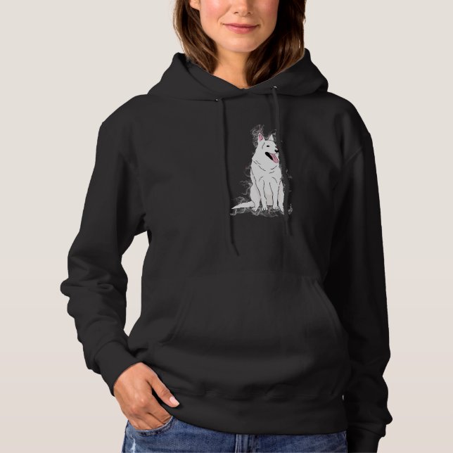 Water Splash Proton Science White German Shepherd Hoodie (Vorderseite)