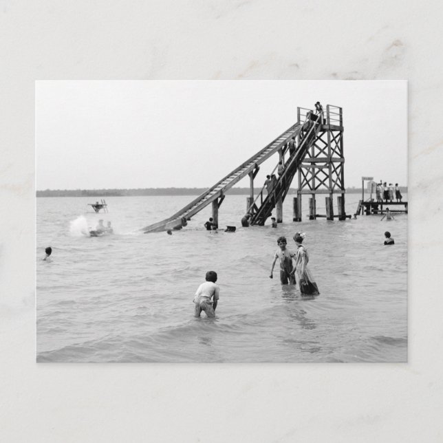 Water Toboggan, Bois Blanc Island, MI 1903 Postkarte (Vorderseite)