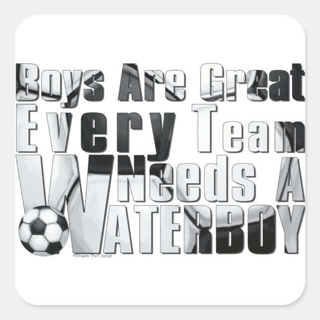 Waterboy Soccer Quadratischer Aufkleber (Vorderseite)