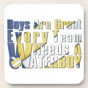 Waterboy-Volleyball in Blau und Gelb Getränkeuntersetzer