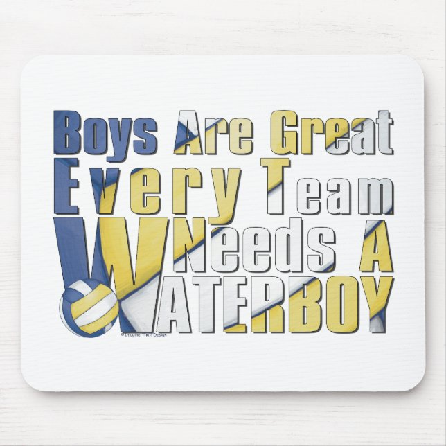 Waterboy-Volleyball in Blau und Gelb Mousepad (Vorne)