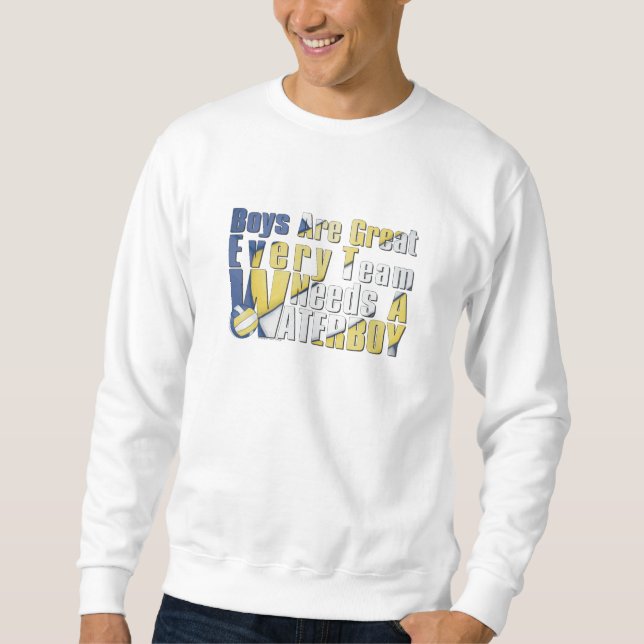 Waterboy-Volleyball in Blau und Gelb Sweatshirt (Vorderseite)