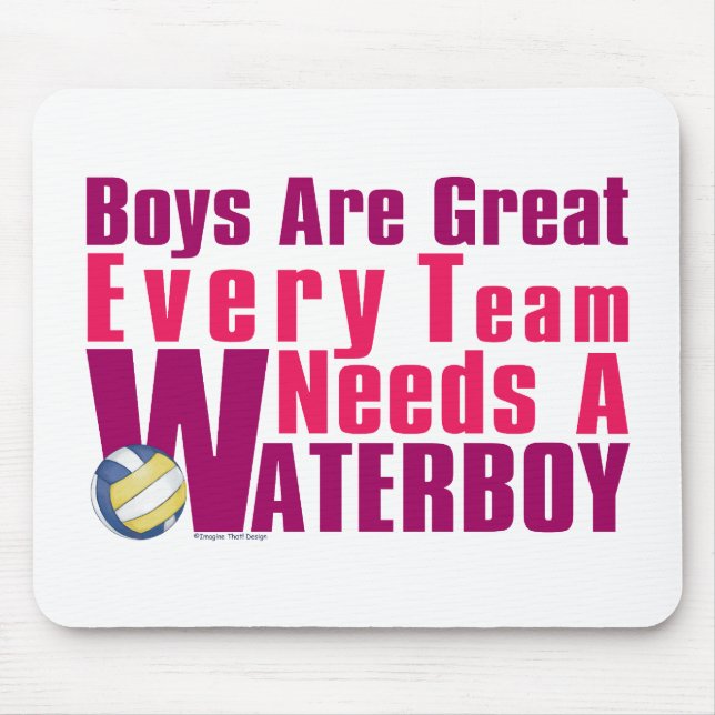 Waterboy Volleyball in Pink Mousepad (Vorne)