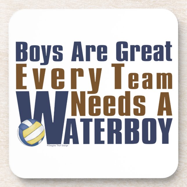 Waterboy Vollyball in Blau Getränkeuntersetzer (Vorderseite)