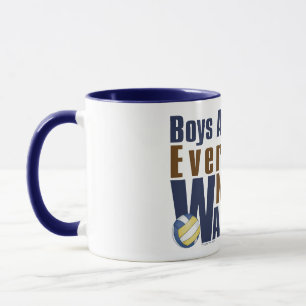 Waterboy Vollyball in Blau Tasse