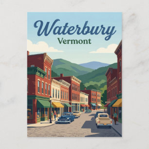 Waterbury Vermont Postkarte