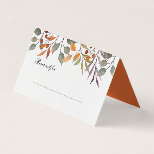 Watercolo Autumn Foliing Carte de place Thanksgivi