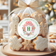 Watercolor 12 Tage vor Weihnachten Monogrammwappen
