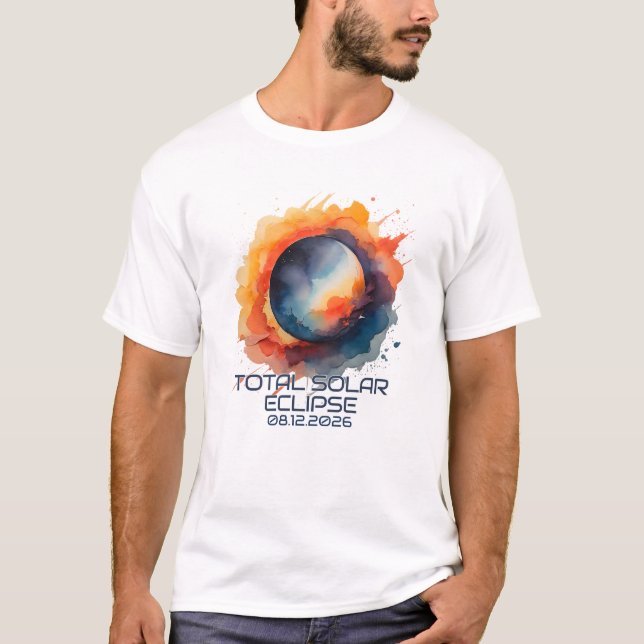 Watercolor 2026 Eclipse Keepsake T-Shirt (Vorderseite)