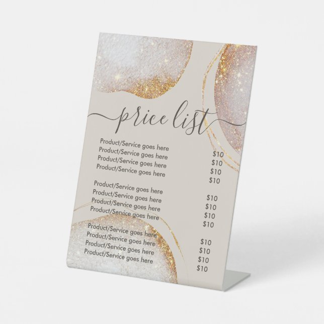 Watercolor Abstrakt Gold Glitzer Sockelschild (Vorderseite)