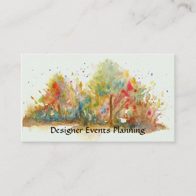 Watercolor-abstrakter Landschaftskunst-Baum-Wald Visitenkarte (Vorderseite)