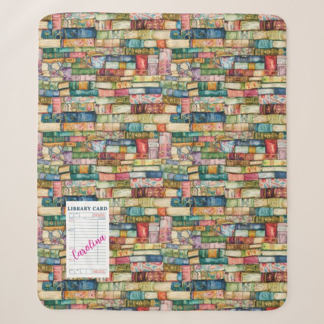 Watercolor Aesthetic Stacked Books Sherpadecke (Vorderseite)