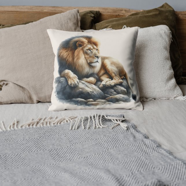 Watercolor African Lion Kissen (Von Creator hochgeladen)
