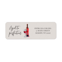 Watercolor Aged to Perfection Wine Birthday Party