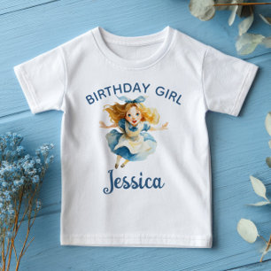 Watercolor Alice in ONEderland Geburtstagsmädchen Baby T-shirt