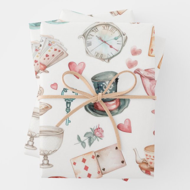 Watercolor Alice Pattern  Geschenkpapier Set (Beispiel)