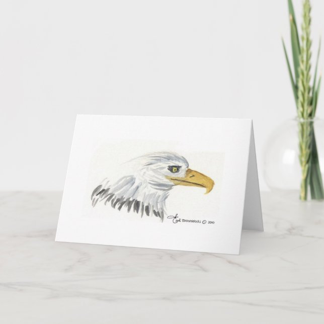 Watercolor American Eagle Head Note Karte (Vorderseite)