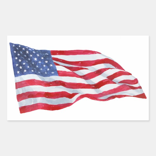 Watercolor American Flag Wave Sticker (Vorderseite)
