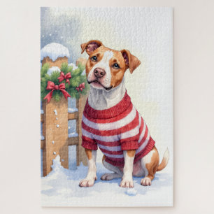 Watercolor American Pit Bull Terrier Festiv