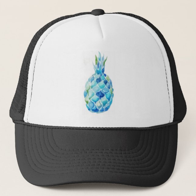 Watercolor-Ananas-Entwurfs-Shirt Truckerkappe (Vorderseite)